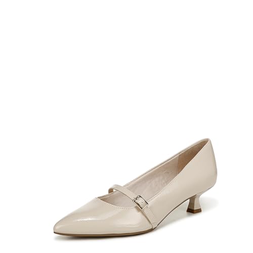 Life Stride Womens Madelyn Kitten Heel Pump Almond Milk Patent 9.5 M