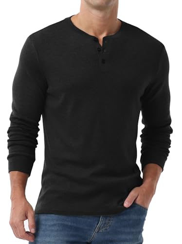 Sailwind Men's Henley Shirts Long Sleeve Casual Classic T-Shirts Button Henley Pullover Tee