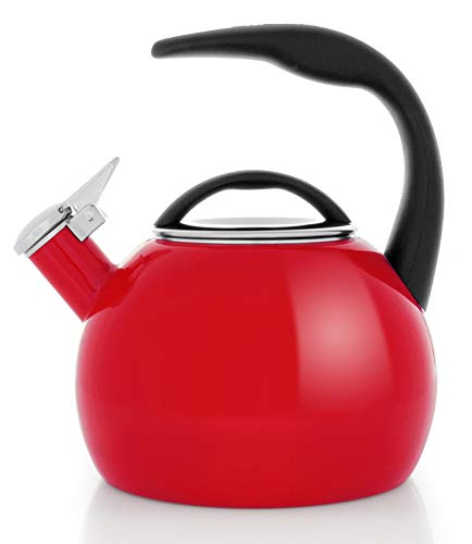 Chantal 40Th Anniversary 2-Quart Enamel On Steel Teakettle, Chile Red #TOP1