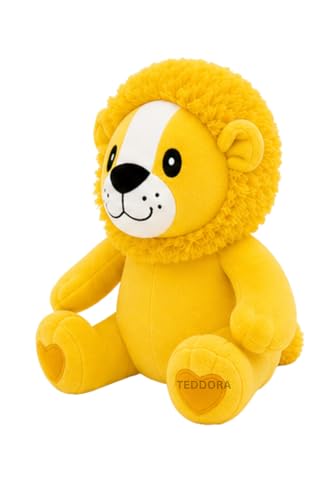 Image of Muffin Lion Soft Toy for Girls Boys Kids,Yellow,Lion Animal Plush Stuffed Baby Teddy Gift Birthday, 25 cm