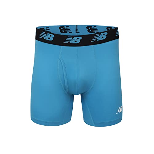 Image of New Balance Men's Performance Boxer Briefs with Fly, Breathable Stretch Underwear, Moisture Wicking, Soft Waistband (3 Pack)