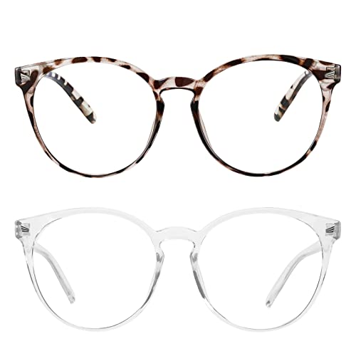 Image of 2 Pack Blue Light Blocking Glasses for Computer Eye Strain [Dry Eye & Sour Eye], Anti UV Reduce Headache Lightweight Classic Bluelight Blocker Glasses Men Women