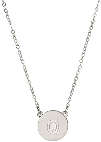 Preisvergleich Produktbild CKAWM Halskette Frau S Geschenk Runde Anfangsbuchstabe Anhänger Halskette Alphabet Kette Halskette Metallschmuck Für Frauen