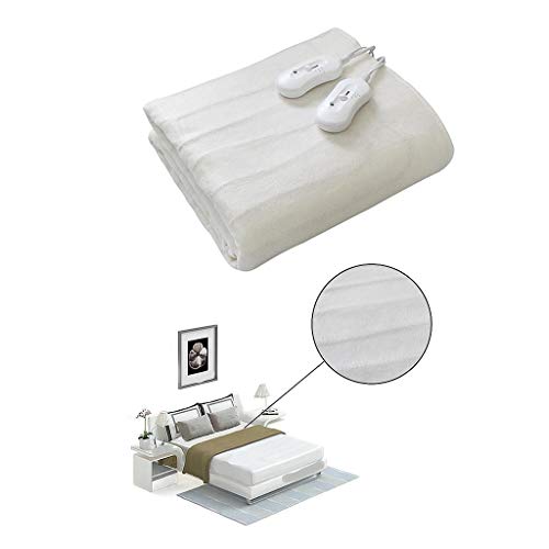 Preisvergleich Produktbild Todeco - Elektrische Unterdecke, Heizdecke - Standard / Zertifizierung: CB - Temperatureinstellung: 3 Stufen, LED-Anzeige - Doppel, 160 x 140 cm, 2x60W, Weiß, Mechanische Fernbedienung, Typ C