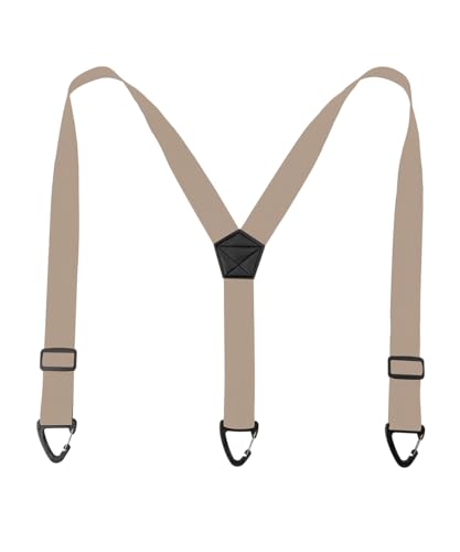 VEW STORE Suspenders for Men Women Hidden Khaki Under Clothes Y Shape Suspenders with 3 Hooks Adjustable 1.5 Inch Width