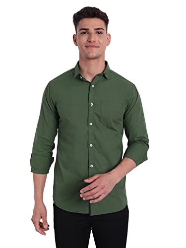 Image of Majestic Man Solid Slim Fit Casual Shirt for Men