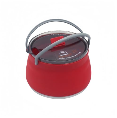 pisipe キャンプ ケトル やかん 1L 折りたたみやかん アウトドア 調理器具 シリコンキャンプ用鍋 コーヒーポット 多機能湯沸かし器・直火-IH対応・高速熱伝導・携帯便利・超軽量・洗いやすい・屋外/登山/釣り/旅行/野外活動/キャンプ用品/家庭用