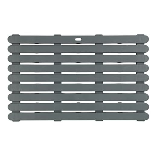 WENKO Caillebotis de bagnoire gris - Tapis de bain, caillebotis pour la douche, salle de bain, pool, sauna, avec structure antidérapante, Plastique, 80 x 3 x 50 cm, Gris