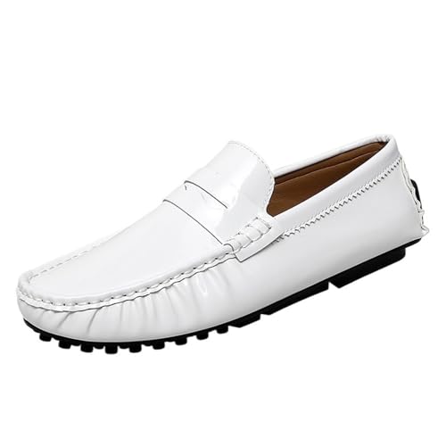 Men Party Loafers Shoes Vegan Leather Fashion Solid Color Round Toe Non Slip Low Top Anti-Slip Shoe for Casual Wedding Party Prom