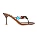 MAIJED Jewelled Thong High Heel Sandals for Women Flip Flop Slip On Heeled Mules Round Open Toe Strappy Stiletto High Heels Wedding Party Dress Shoes Brown US9