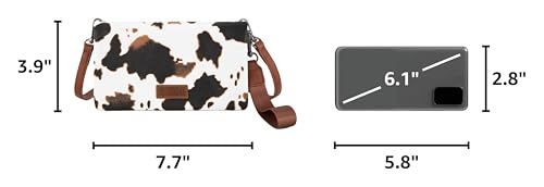 Image of Wrangler Wallets for Women Cow Print Crossbody Purses Large Capacity Western Women's Cash Wallets with ID Window and Crossbody Strap