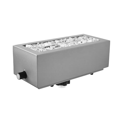 Brasero Exterior Jardin Brasero de gas mesa rectangular 14' gris
