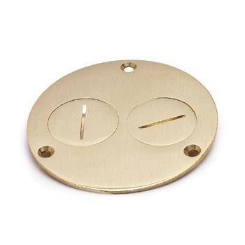 Lew 523-DP Round Duplex Cover, Diameter: 4, Metallic, Brass
