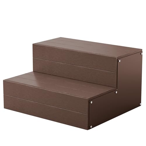 Hot Tub Steps, Wood Looking Plastic 2-Steps-100% Waterproof