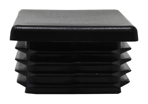 Image of Black Plastic 2 inch x3 inch Rectangle Tubing End Cap Plug Insert, Finishing Plug, Pipe End Cap, Durable Chair Glide Universal (20)