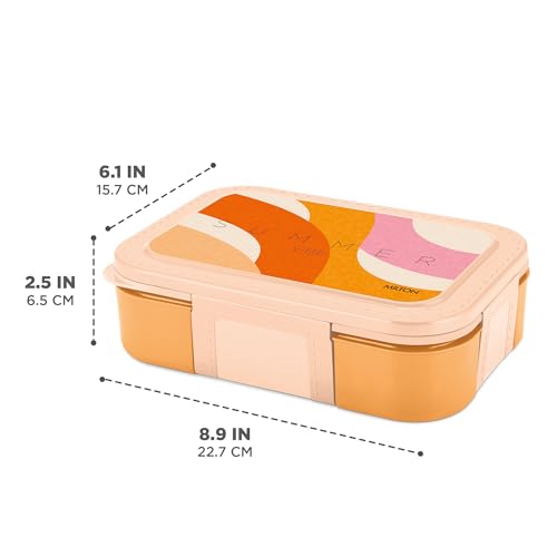 Image of MILTON Bravo 3 Inner Stainless Steel Tiffin Box for School, 3 Partition, Steam Release Plug | PU Insulated, Leak-Proof, Food Grade I Lunch Box for Kids Boys, Girls with Snap Lock Lid, 600 ml, Orange