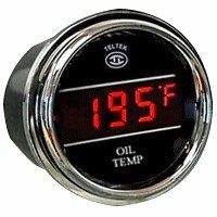 Oil Temperature Gauge for Kenworth 2005 or previous - Bezel: Chrome - LED Color: Red
