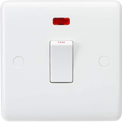 Knightsbridge CU1400 CU Curved Edge Single Pattress Box, White, 30mm