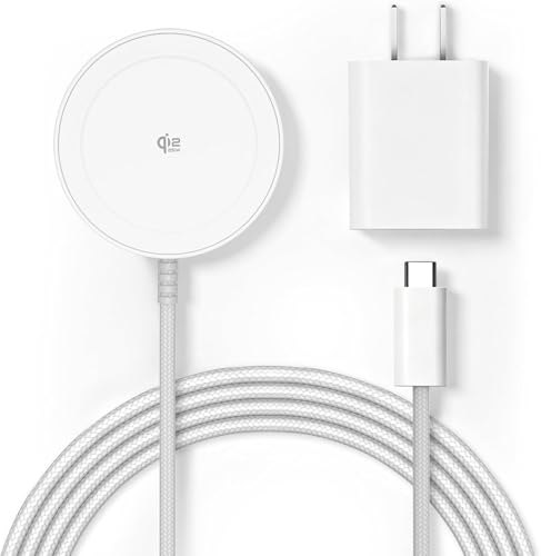 Image of Magnetic 25W Wireless Charger, 5FT Qi2 Fast Charging Pad Compatible with MagSafe for iPhone Air /17e /17 /16 /15 /14 /13 /12 /Pro /Pro Max Series & AirPods 4 /3 /2 /Pro & More (with 30W Adapter)