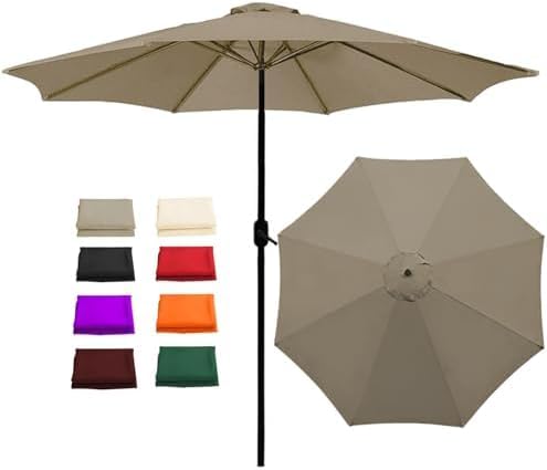 Pokrowiec na parasol ogrodowy, wymienny, pasuje do 6 lub 8 żeberek, ochrona UV i wodoodporność, trwały pokrowiec na parasol do mebli ogrodowych, osłona z baldachimem odpornym na warunki atmo