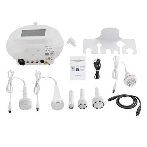 80K máquina adelgazante, 4 en 1 cavitación ultrasónica RF portátil máquina de talla corporal con 6 cabezas, luz roja verde violeta, masajeadores de celulitis para cintura, cuello, piernas, brazos