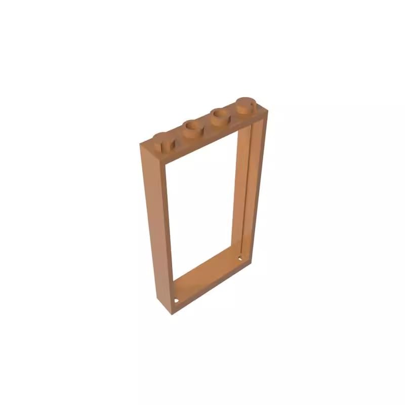 Gobricks 60596 Door Door Frame 1x4x6 Type 2 10 Pieces GDS-874 Compatible with Lego Building Blocks Color:Medium Nougat — image 1