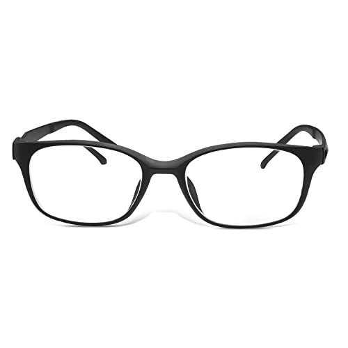 Vepiant Nearsighted Distance Glasses For Men and Women Retro Myopia Glasses TR90 Lightweight Shortsighted Eyeglasses Black Full Frame Eyewear Blue Light Filter Spectacles THESE ARE NOT READING GLASSES