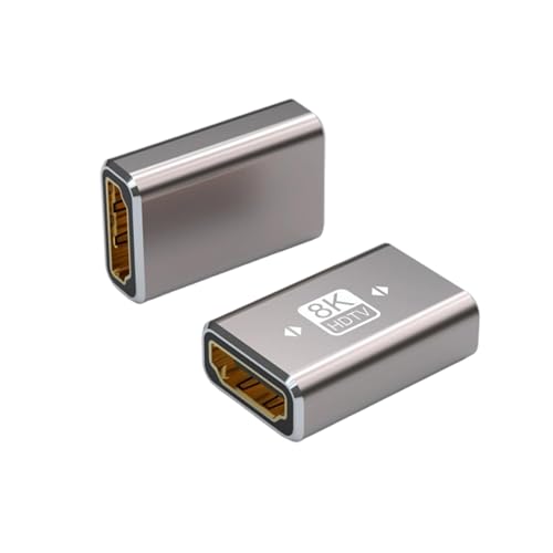 Lot de 2 Coupleur HDMI 2.1, Adaptateur HDMI Femelle Femelle Plaqué Or, Adaptateur Rallonge Ultra HD 8K 60Hz 4K 2K 1080P, Supporte HDR Dolby Vision Atmos eARC...