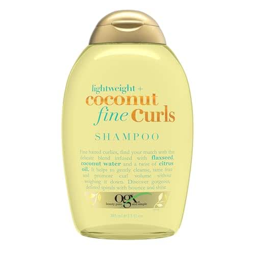 OGX Lightweight + Coconut Fine Curls Shampoo, Lightweight, Shampoo for