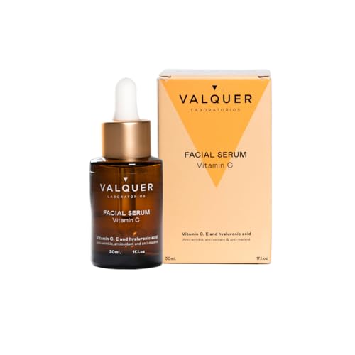 Valquer Serum Facial Antiedad, Hidratante y Protector con Vitamina C, E y Ácido Hialurónico. Antiarrugas con Ingredientes Naturales y Antioxidantes. Vegano y Revitalizante. Todo Tipo de Piel. 30 ml.