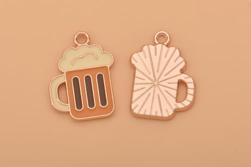 Image of VIDRIO Pack of 80 Butter Beer Cups Enamel Charms Gold Plated Colored Pendants Accessories for Necklace Bracelet Jewelry Making DIY Crafting