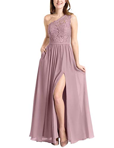 Lilibridal Chiffon Bridesmaid Dresses Dusty Rose V-Neck Prom Dresses with Slit Formal Dresses Long Beach Dress(Dusty Rose,26w)