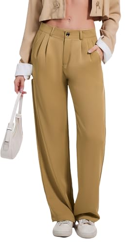 Double Plus Open Womens High Waisted Dress Pants Business Casual Wide Leg Straight Work Office Dressy Slacks with Pockets2