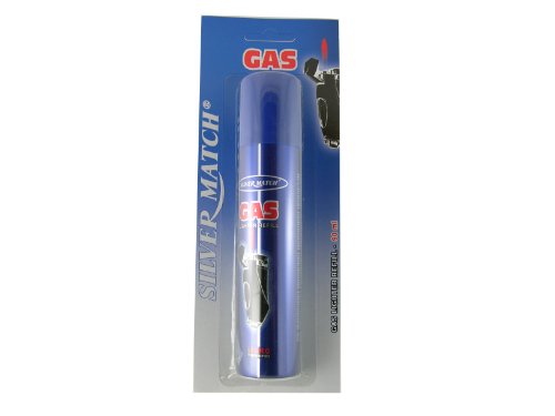 SILVER MATCH Recharge de gaz Universelle pour Allume gaz et Briquet 90 ML avec 5 connecteurs