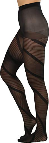 Image of ToBeInStyle Women's Strappy Zig Zag Lace Up Bandage Print Fashion Goth Tights