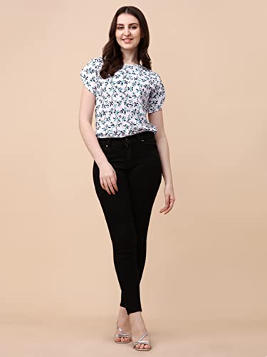 Image of Wedani Women's Casual Short Sleeves Round Neck Foral Regular Fit Top