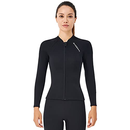 Chaqueta de Neopreno 2MM para Mujeres y Hombres, Manga Larga, Cremallera Frontal, para Buceo, Surf, Kayak y Natación en Agua Fría miniatura 2