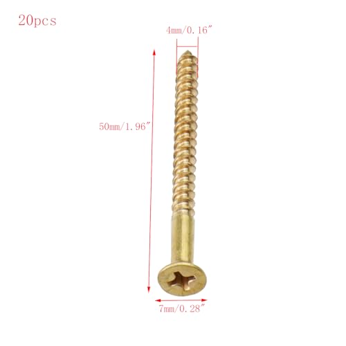 20 piezas Tornillos para madera #4 × 2" Tornillos cruzados de latón con rosca serrada miniatura 4