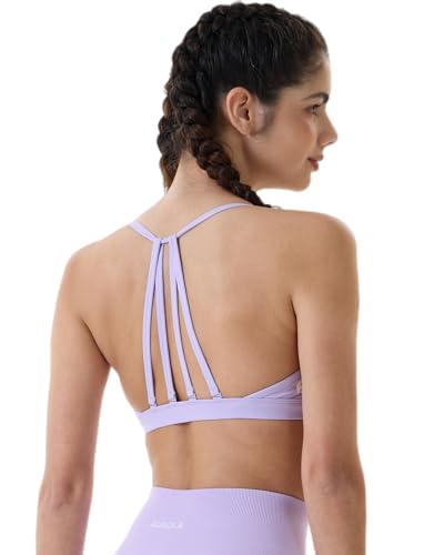 Image of AUROLA Mercury Workout Sports Bras Women Athletic Removable Padded Backless Strapy Minimal Crop Top