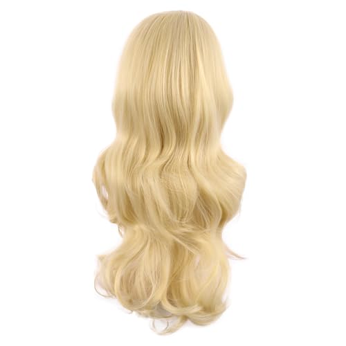Image of MapofBeauty 24 Inch Long Wavy Side Bangs Anime Cosplay Wig, Mixed Golden | 60 cm Synthetic Fiber Wig, Women, Charming, Party