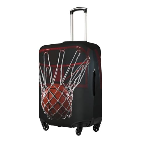 Basketball Hitting the Basket Travel Luggage Cover Fits 18/24/28/32 Inch Luggage, Elastic Suitcase Cover Protector with Concealed Zipper for Wheeled Suitcase Tsa Approved2