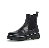Gabor Damen Chelsea Boots, Frauen Stiefeletten,Wechselfußbett,Best Fitting,gefüttert,Stiefel,Booties,halbstiefel,schwarz (Weiss),41 EU / 7.5 UK