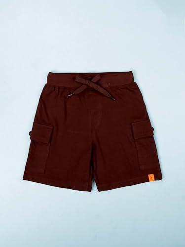 Image of KiddoPanti Boys 100% Cotton Knitted Above Knee Length Basic Cargo Shorts