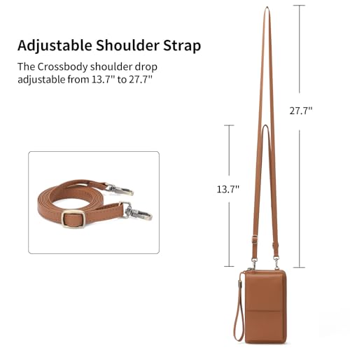 Image of SENDEFN Small Crossbody Cell Phone Purse for Women Leather Cellphone Bags Wallet Purses with Multi Card Slots