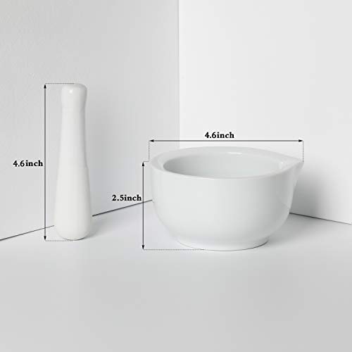 Leetoyi Porcelain Mortar And Pestle, Ceramic Herb Grinder Pill Crusher Set (4.6-Inch) #TOP1