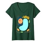 Womens Plant Cell Simple funny quick lazy halloween party outfit V-Neck T-Shirt