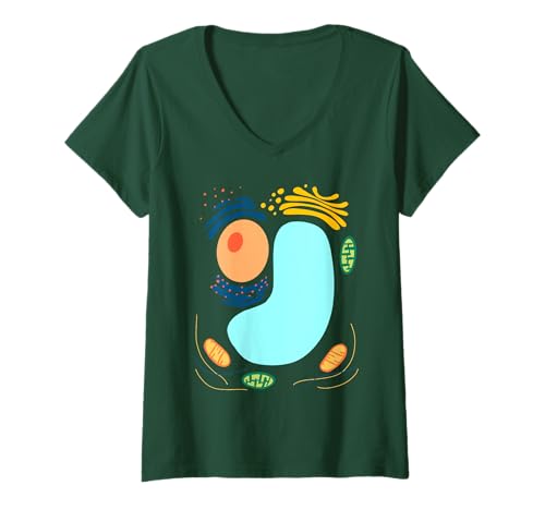 Womens Plant Cell Simple funny quick lazy halloween party outfit V-Neck T-Shirt