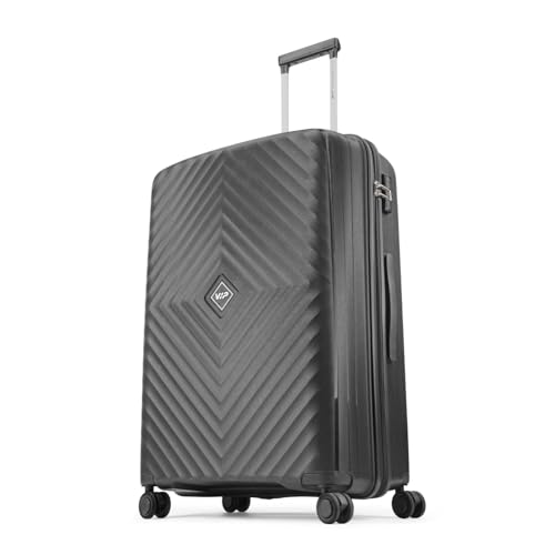 Image of VIP Quad Active 3 Pc Set Cabin 55 Cm (Small) Check-in 66 Cm (Medium) 75 Cm (Large) 8 Spinner Wheels Trolley Bags for Travel,Hard Case Lightweight Bag & Combination Lock,Suitcase for Travel (Black)