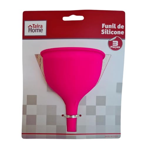 Funil de Silicone (3 Peças) Livre BPA Resistente Flexível Prático Compacto para Cozinha Com Alça par