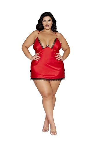 Chemise de nuit satin Dreamgirl femme grande taille vêtement de nuit fluide